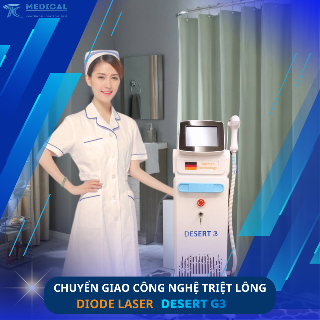 Chuyển giao máy triệt lông Diode laser 810nm Desert G3