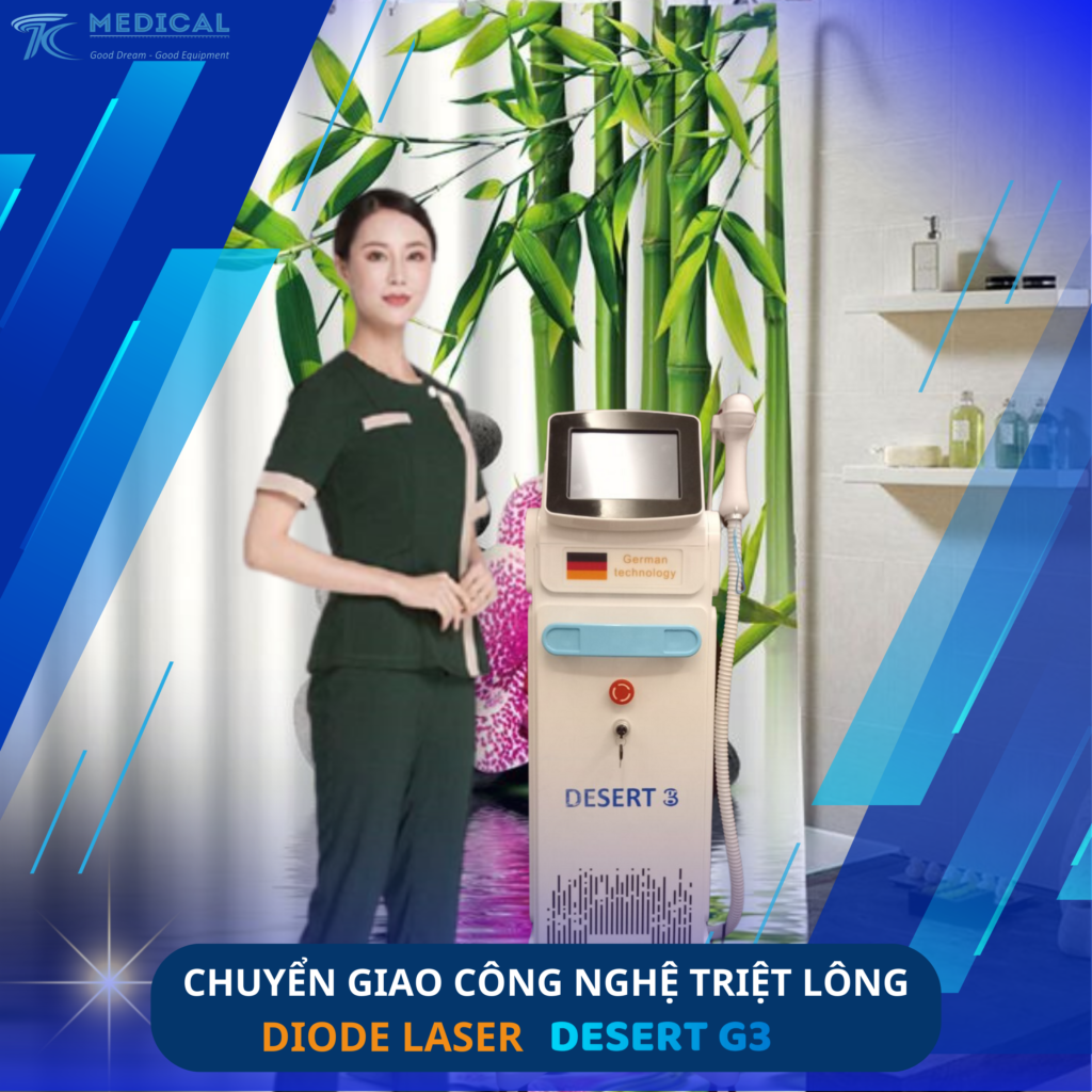 Chuyển giao máy triệt lông Diode laser 810nm Desert G3